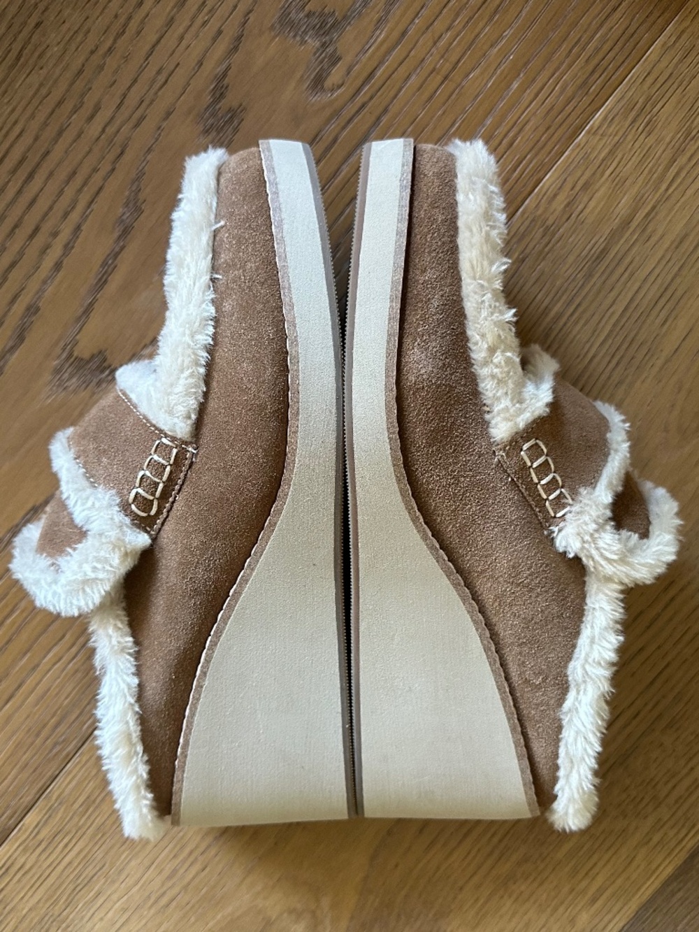 Donald Pliner Jackpot Brown Leather Faux Shearling Mule Size 8 - Picture 11 of 13